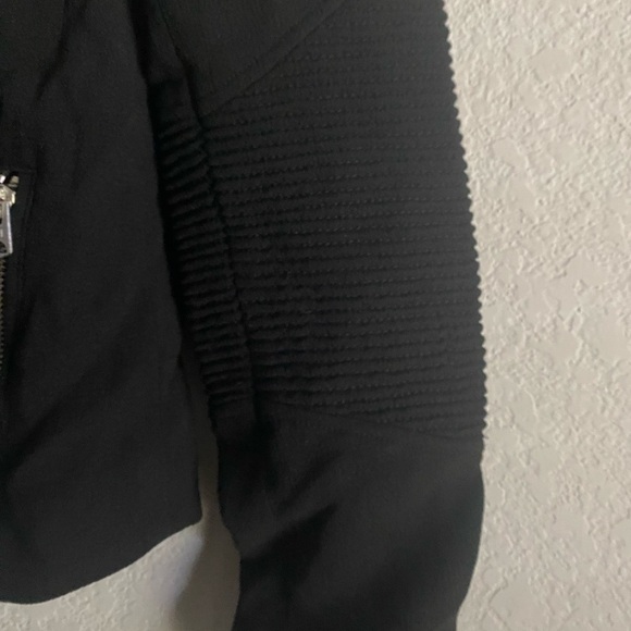 ASO The Flash Aritzia Wilfred Montesson Black Moto Japanese Crepe Jacket Size 0 - Picture 10 of 15